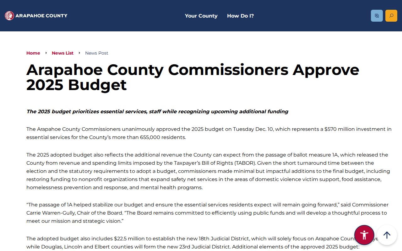 Arapahoe County municipal warrant records and Eighteenth Judicial District update