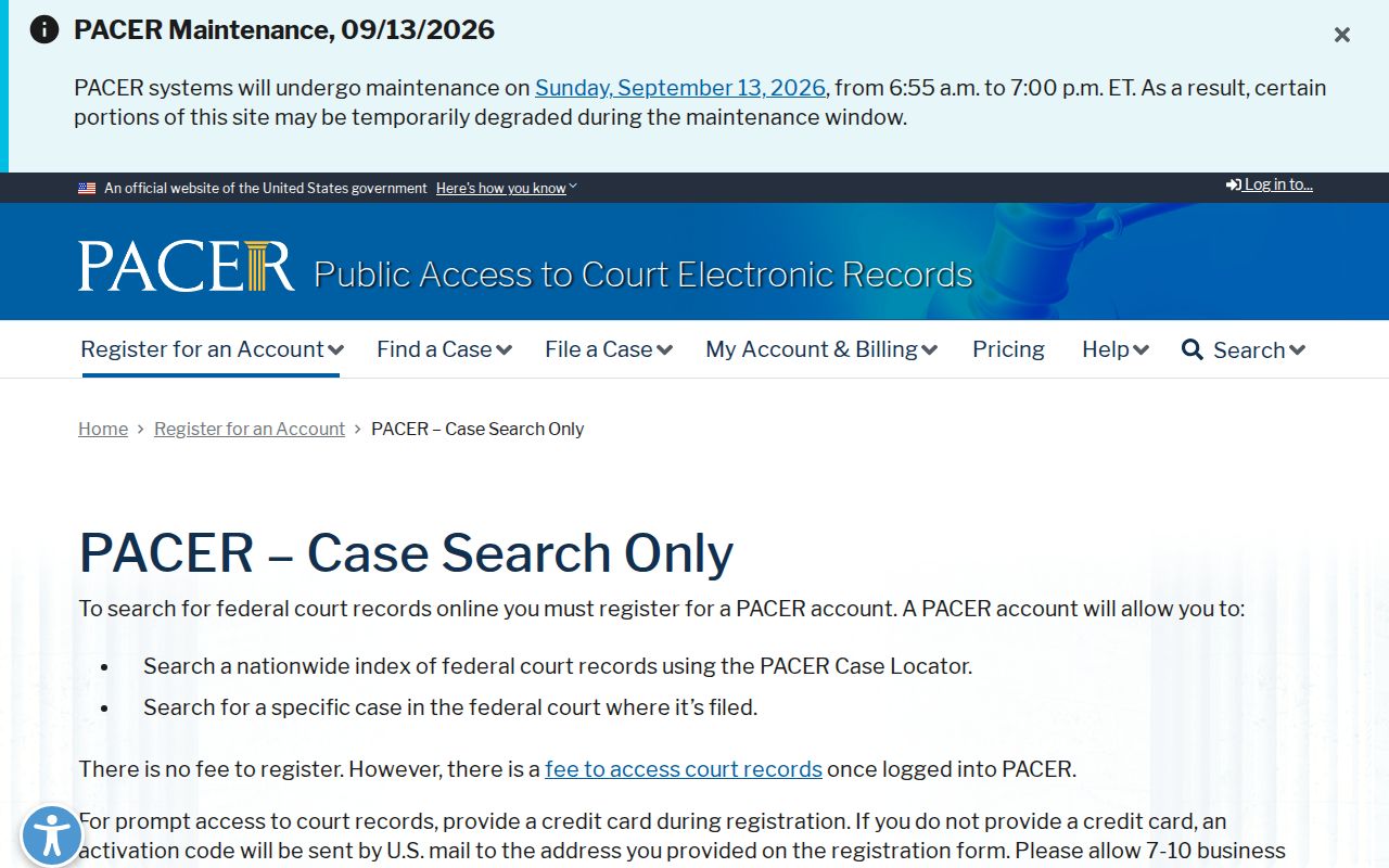 Federal PACER route separate from Arapahoe County most wanted records